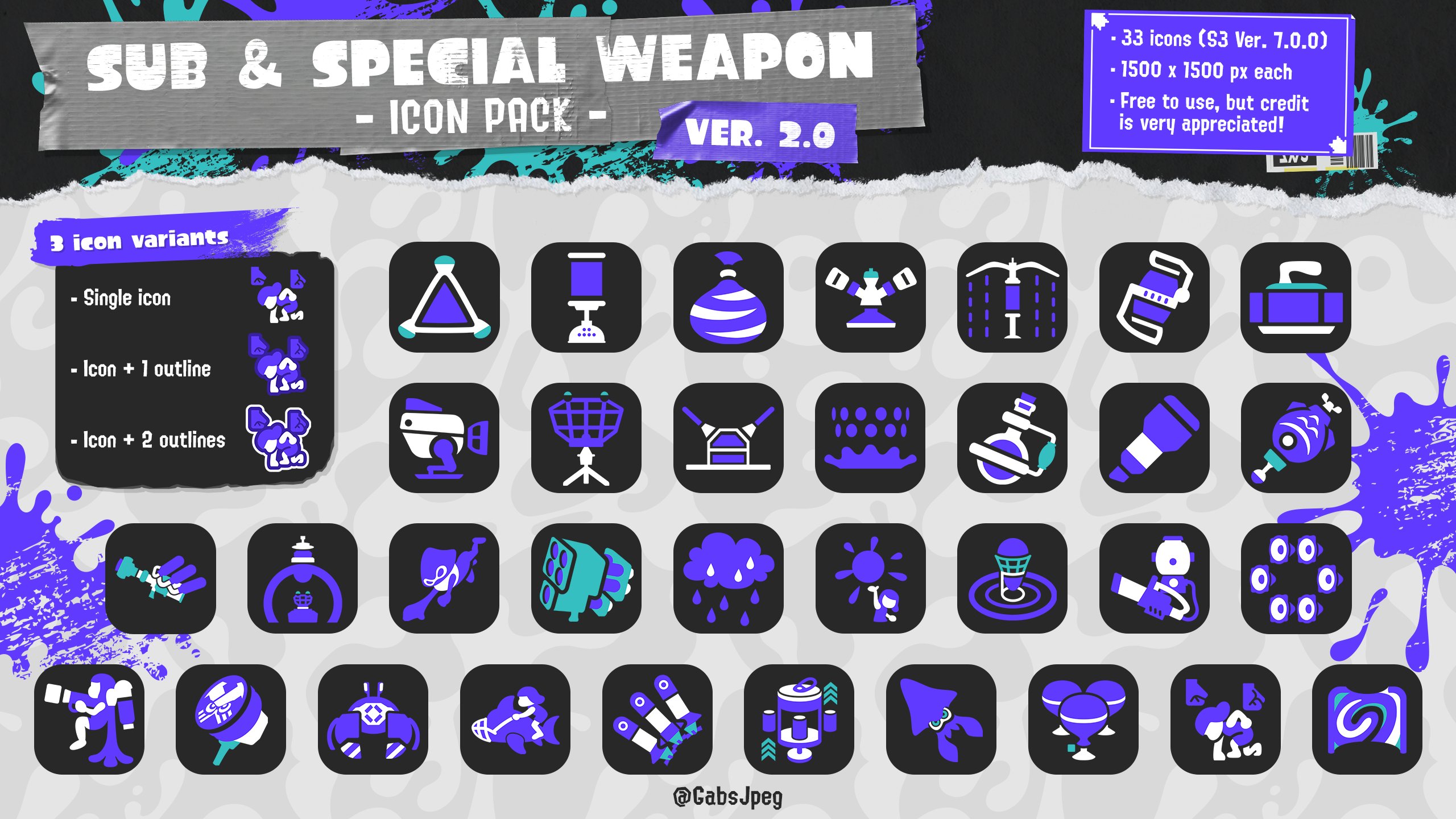 Preview of the sub and special weapon icon pack